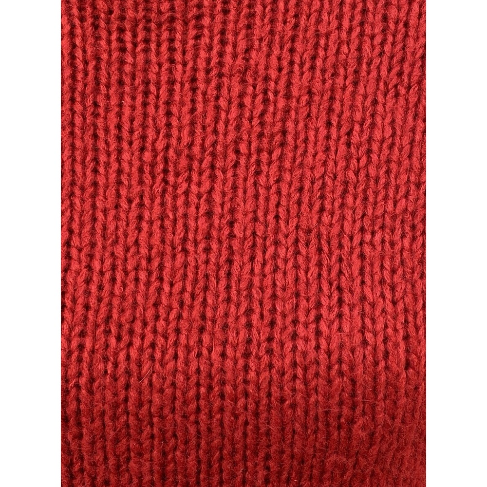 Apostrophe Women's Red Rolled Turtleneck Wool Blend Short Sleeve Sweater- Size L - Picture 7 of 11